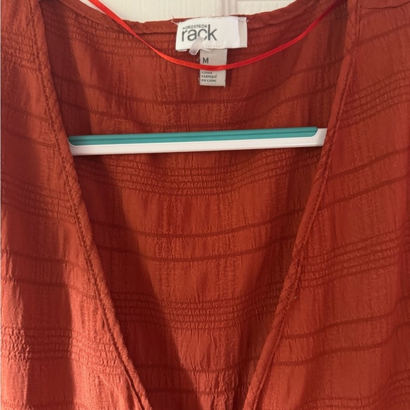 Nordstrom Orange V-Neck Baby Doll Flutter Sleeve Mini Dress - Picture 4 of 5